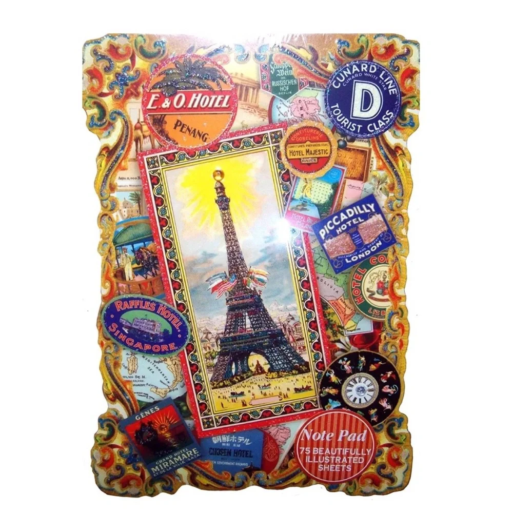 Punch Studio World Traveler Eiffel Tower Embellished Die Cut Notepad (66500)